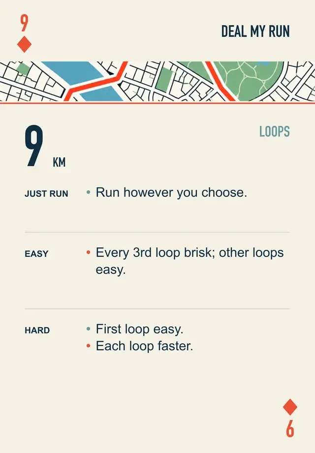 Nine of Diamonds — a 9 km loop run