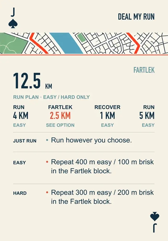 Jack of Spades — a 12.5 km Fartlek run